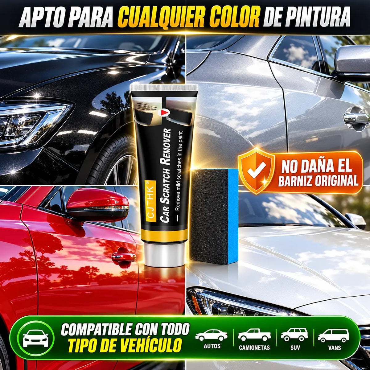 NanoFix Pro - Kit Reparador de Rayones para Auto | Pasta de Pulir + Esponja + Paño de Microfibra
