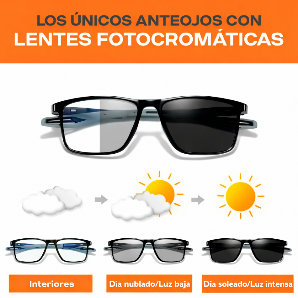Anteojos Multifocales Fotocromáticos - Lucent [+ Cordón Deportivo de Regalo]