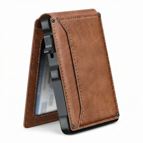 Billetera Slim de Cuero con Protección RFID