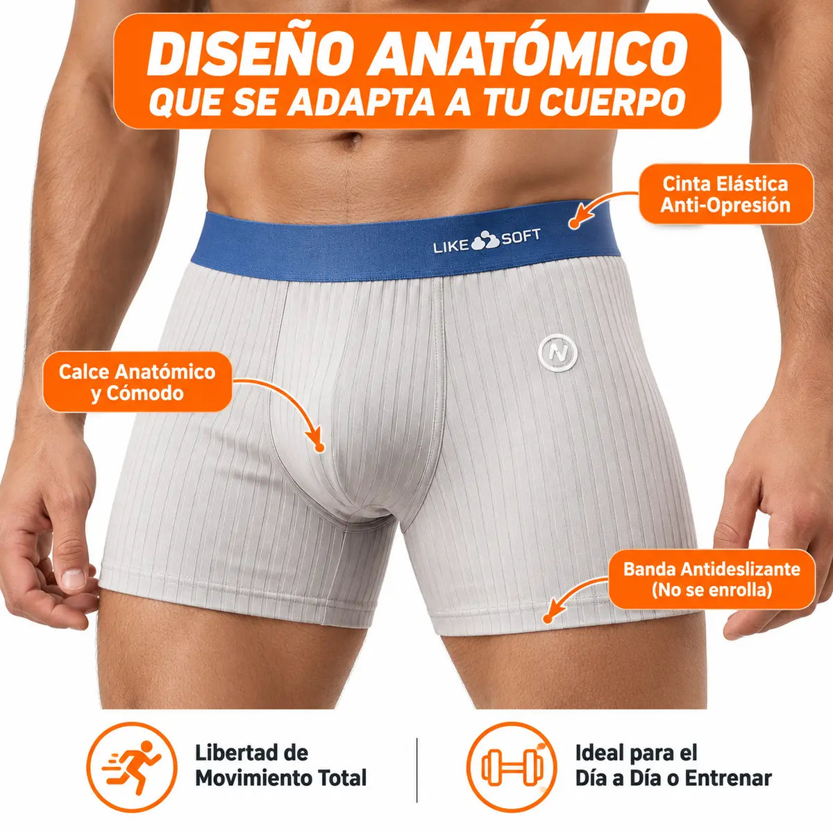 Paga 5 Lleva 10 - Pack Confort Anatómico de Boxers Respirables - FlexAir