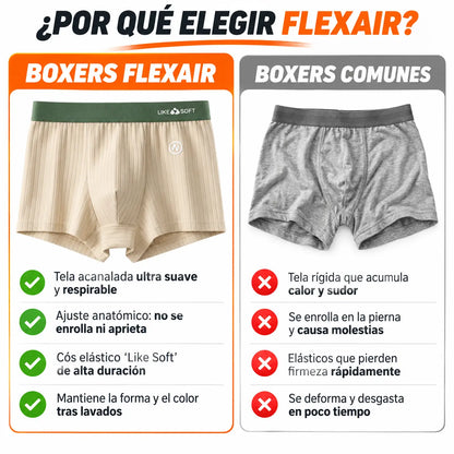 Paga 5 Lleva 10 - Pack Confort Anatómico de Boxers Respirables - FlexAir
