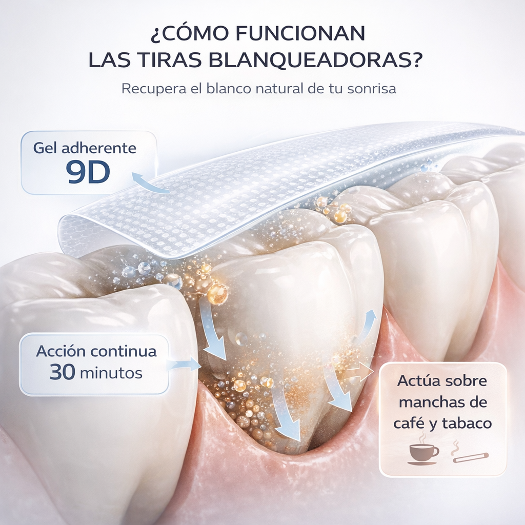 Tiras Blanqueadoras Dentales ClearBite + Raspador Lingual Exclusivo
