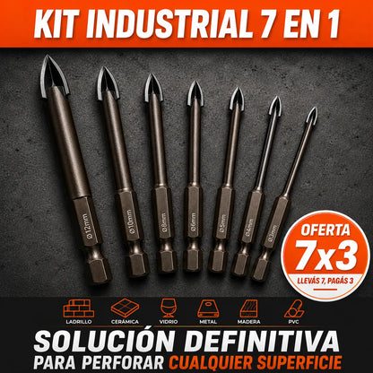 TitanBit Brocas Universales para Vidrio, Metal, Madera, Concreto y Más [Pagás 3 y Llevás 7]
