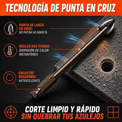 TitanBit Brocas Universales para Vidrio, Metal, Madera, Concreto y Más [Pagás 3 y Llevás 7]