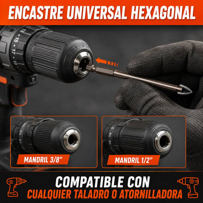 TitanBit Brocas Universales para Vidrio, Metal, Madera, Concreto y Más [Pagás 3 y Llevás 7]