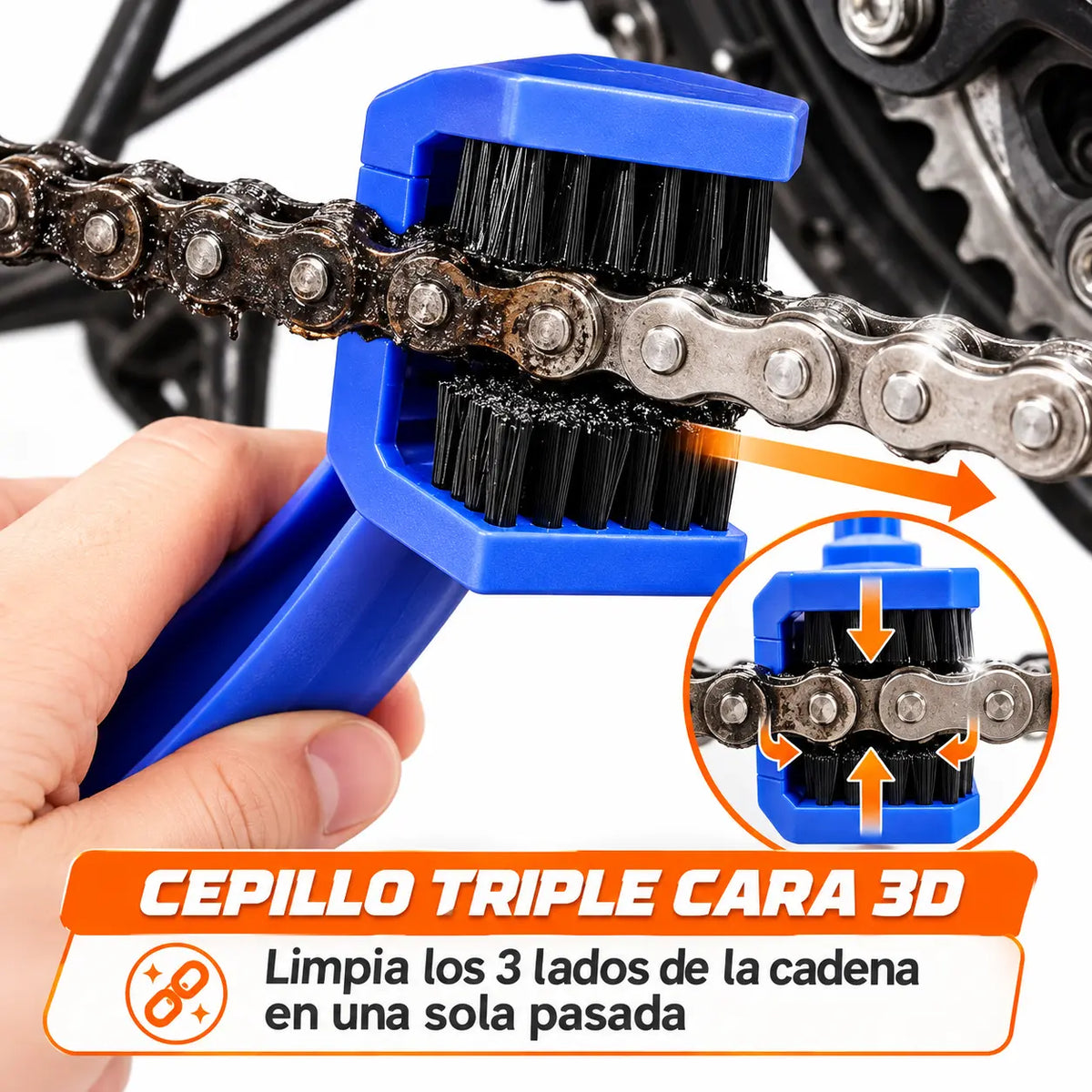 ZeroSpill® Kit de Limpieza y Mantenimiento de Cadena de Moto 3 en 1