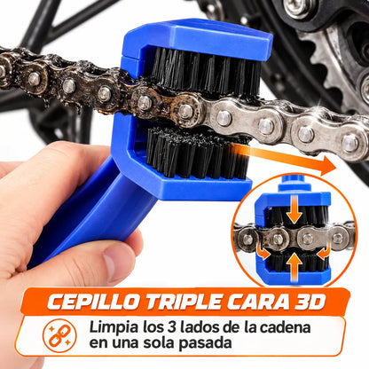 ZeroSpill® Kit de Limpieza y Mantenimiento de Cadena de Moto 3 en 1