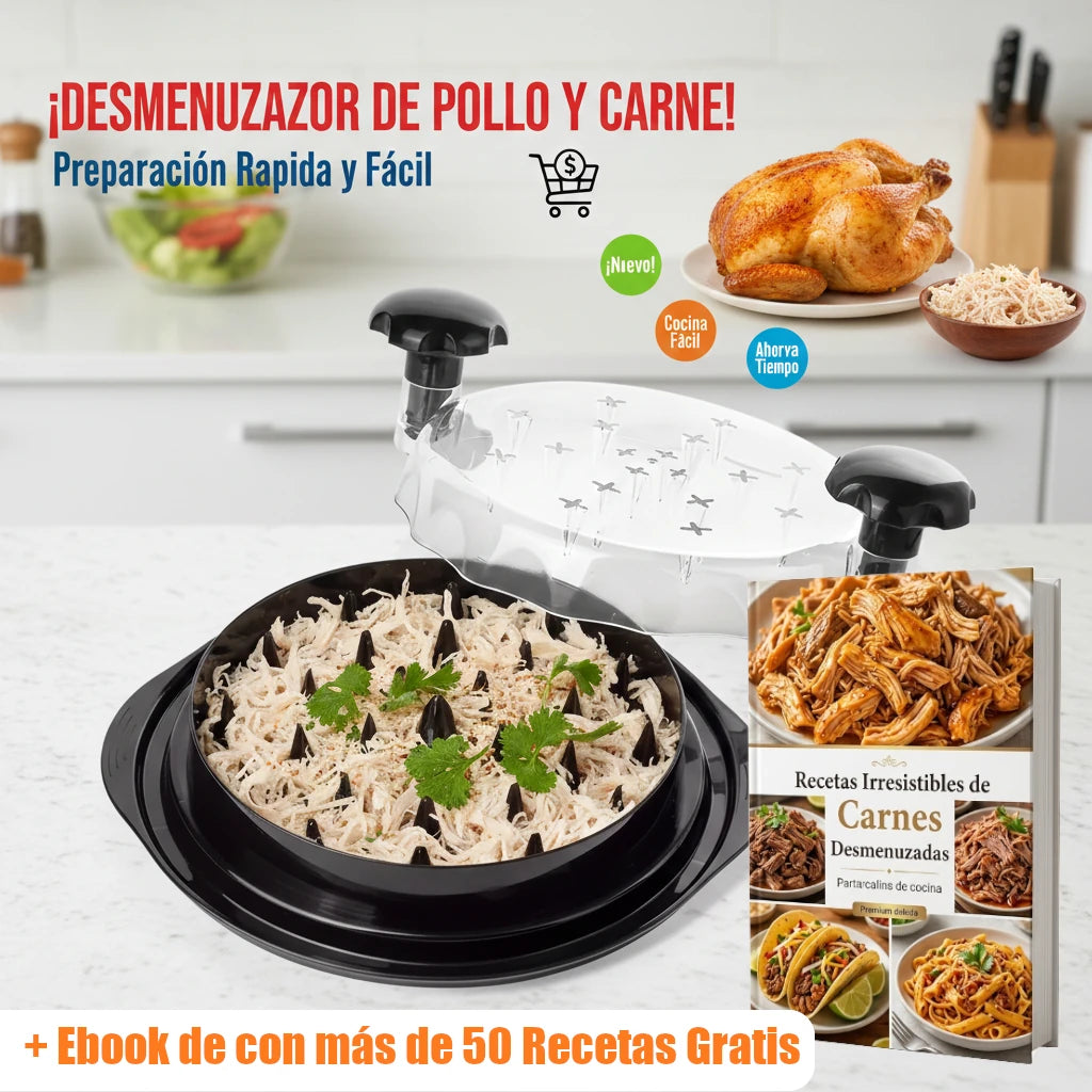 Desmenuzador Express de Pollo y Carne [Más Ebook de con más de 50 Recetas Gratis]