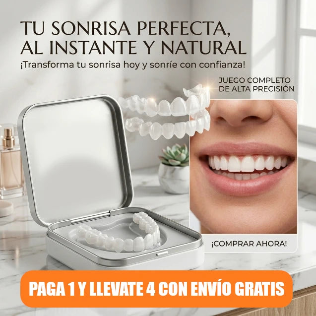 Carillas Dentales Removibles Ajustables – Sonrisa Perfecta en Minutos [Pagás 1 y Llevás 4]
