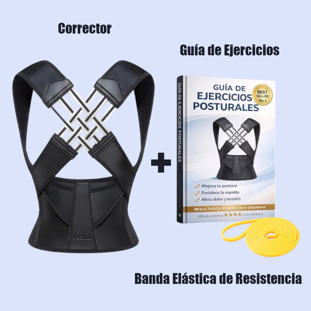 Sistema de Entrenamiento Postural IronRise™ Incluye Corrector + Banda + Guía de Ejercicios
