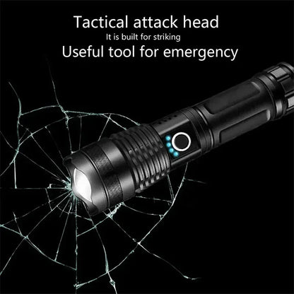 Rechargeable Flashlights High Power LED Tactical Flashlight Super Bright Handheld Hunting Torch Light for Emergency Hiking