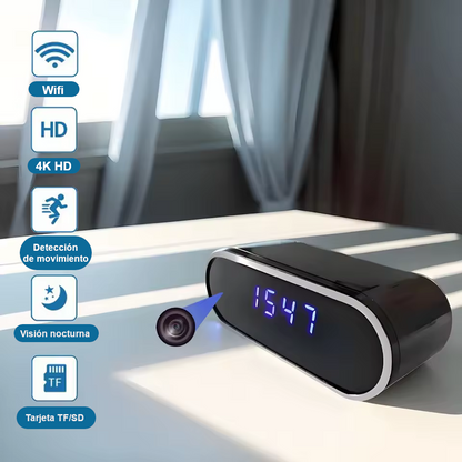 Reloj Digital de Mesa con Cámara Integrada