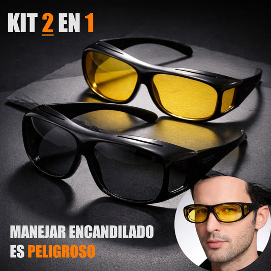 [KIT 2 EN 1] Gafas de Conducción Día y Noche Antirreflejo sin Encandilamiento – ClearRoute