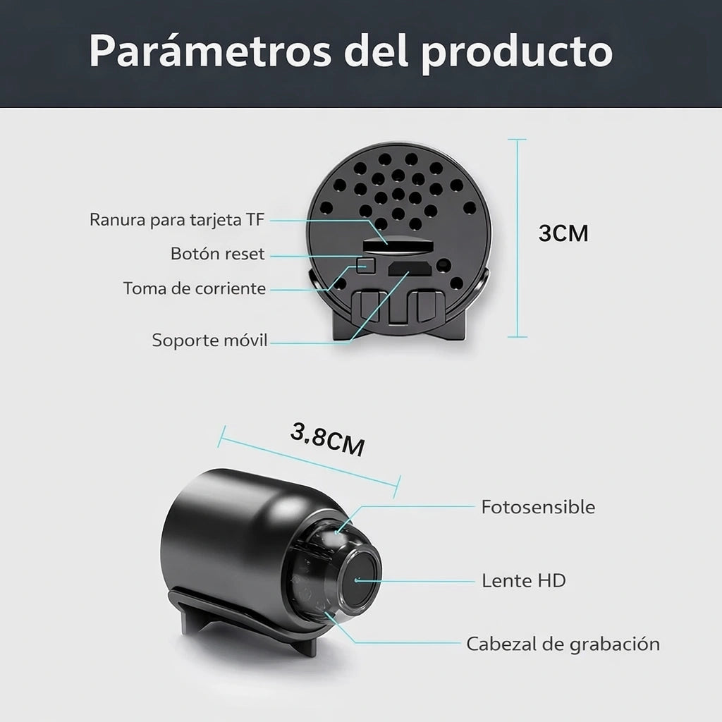 Micro Cámara WiFi HD con Detección de Movimiento - SafeEye