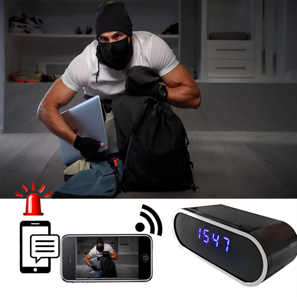 Reloj Digital de Mesa con Cámara Integrada