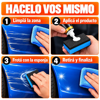 NanoFix Pro - Kit Reparador de Rayones para Auto | Pasta de Pulir + Esponja + Paño de Microfibra