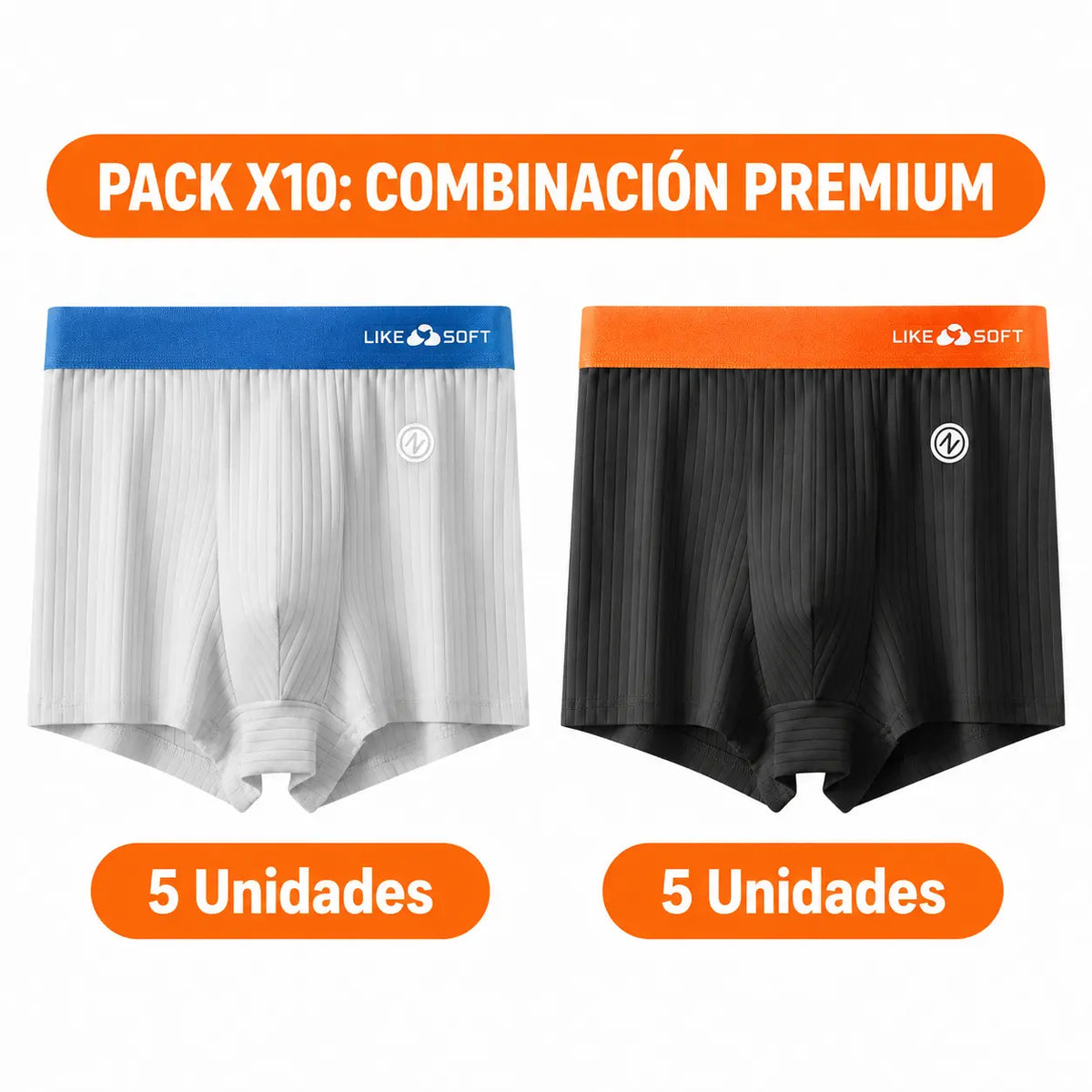 Paga 5 Lleva 10 - Pack Confort Anatómico de Boxers Respirables - FlexAir