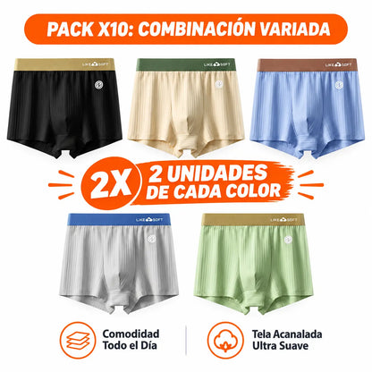 Paga 5 Lleva 10 - Pack Confort Anatómico de Boxers Respirables - FlexAir