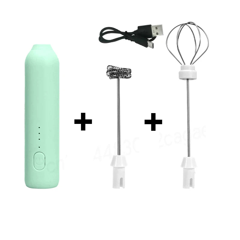 Spinza — Mixer de Mano Recargable USB 2 en 1 con Doble Batidor